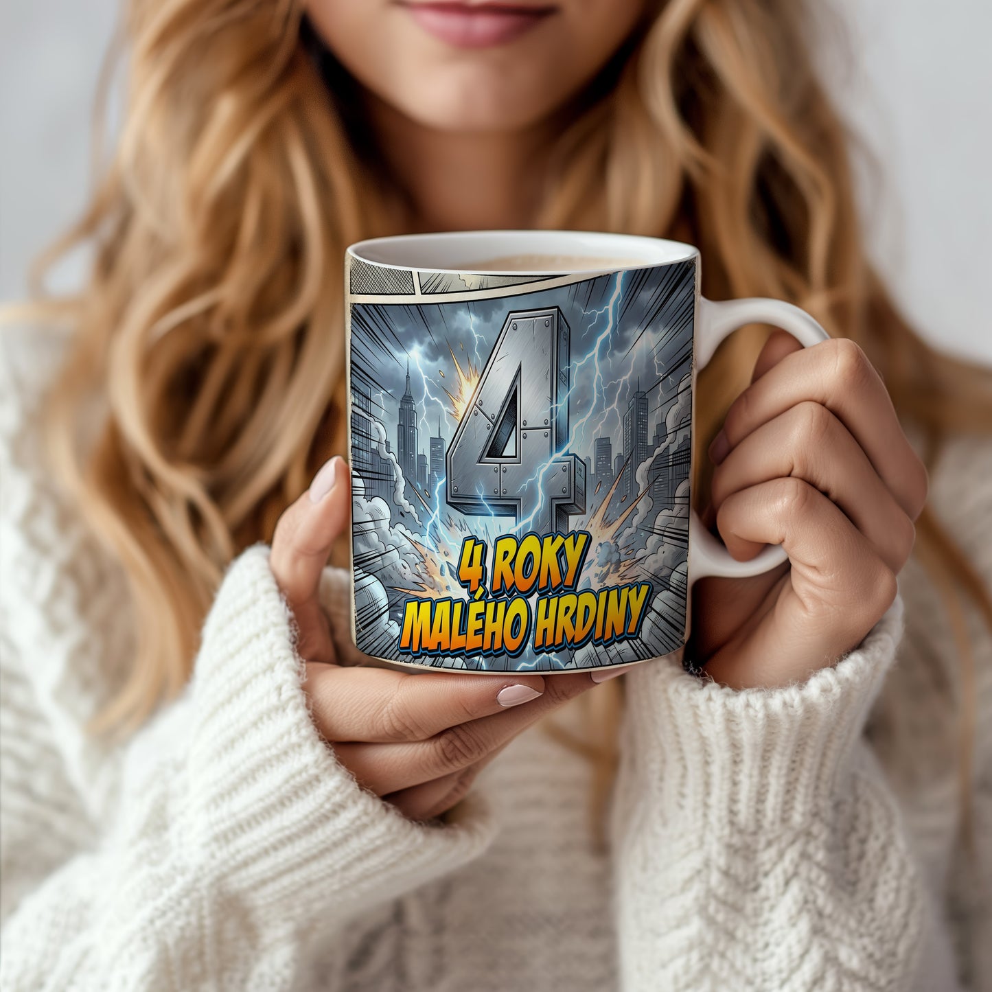 Narozeninový hrnek 4 roky – 4 ROKY MALÉHO HRDINY
