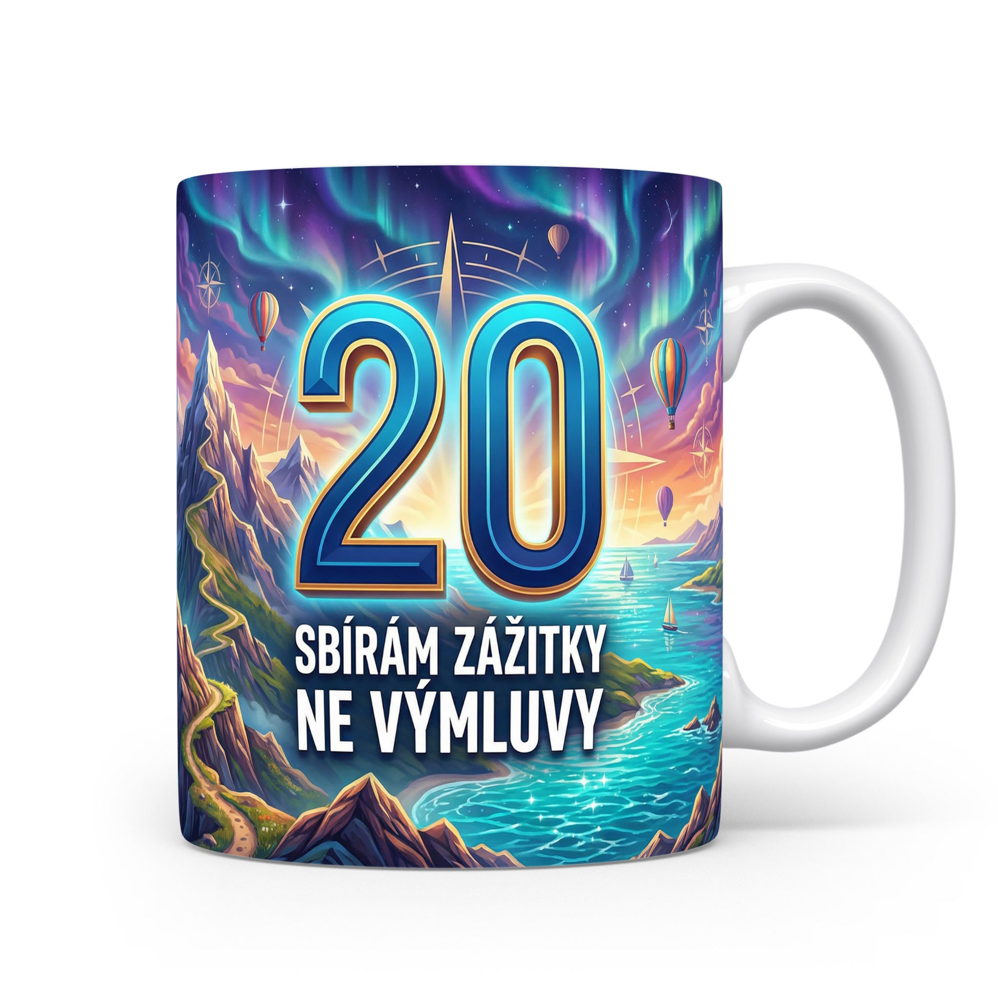 Hrnček s číslem 20 a sloganem