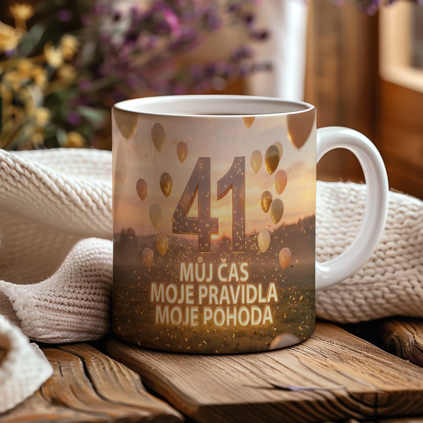 Narozeninový hrnek 41 let – MŮJ ČAS MOJE PRAVIDLA MOJE POHODA