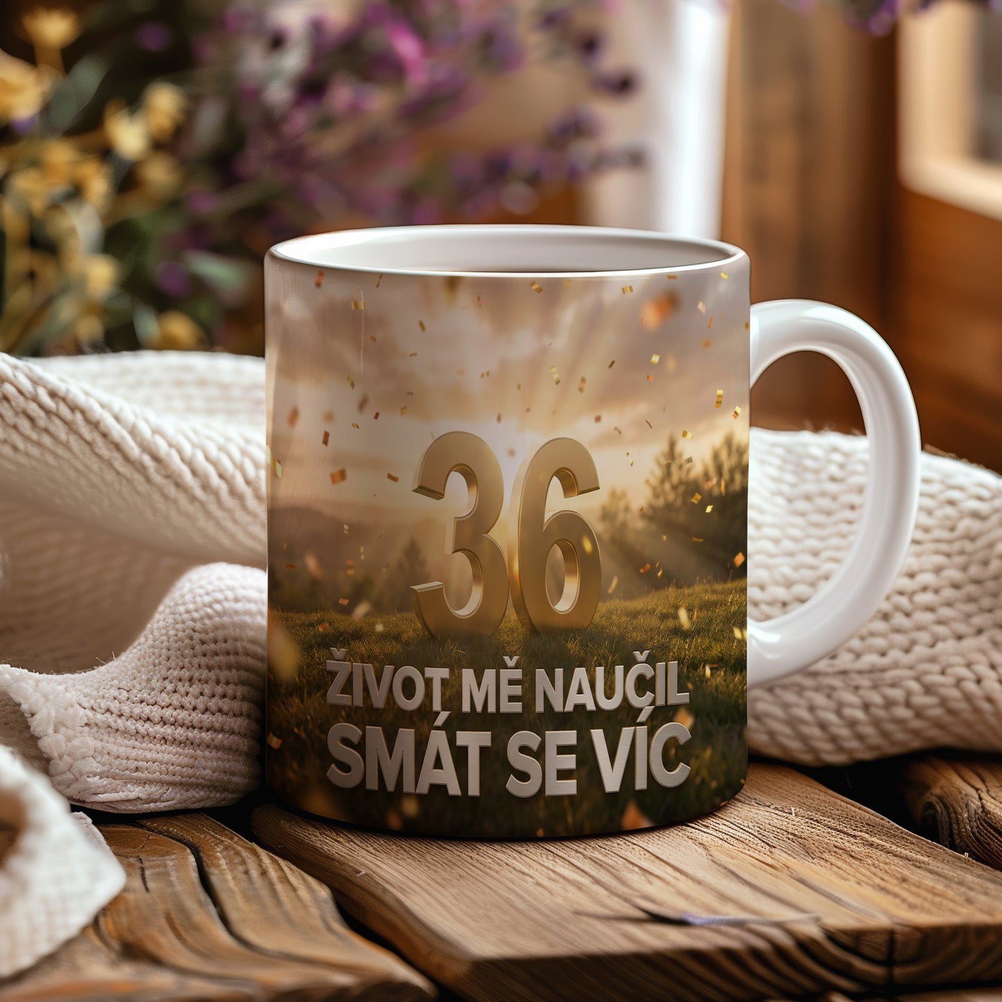 Narozeninový hrnek 36 let – ŽIVOT MĚ NAUČIL SMÁT SE VÍC