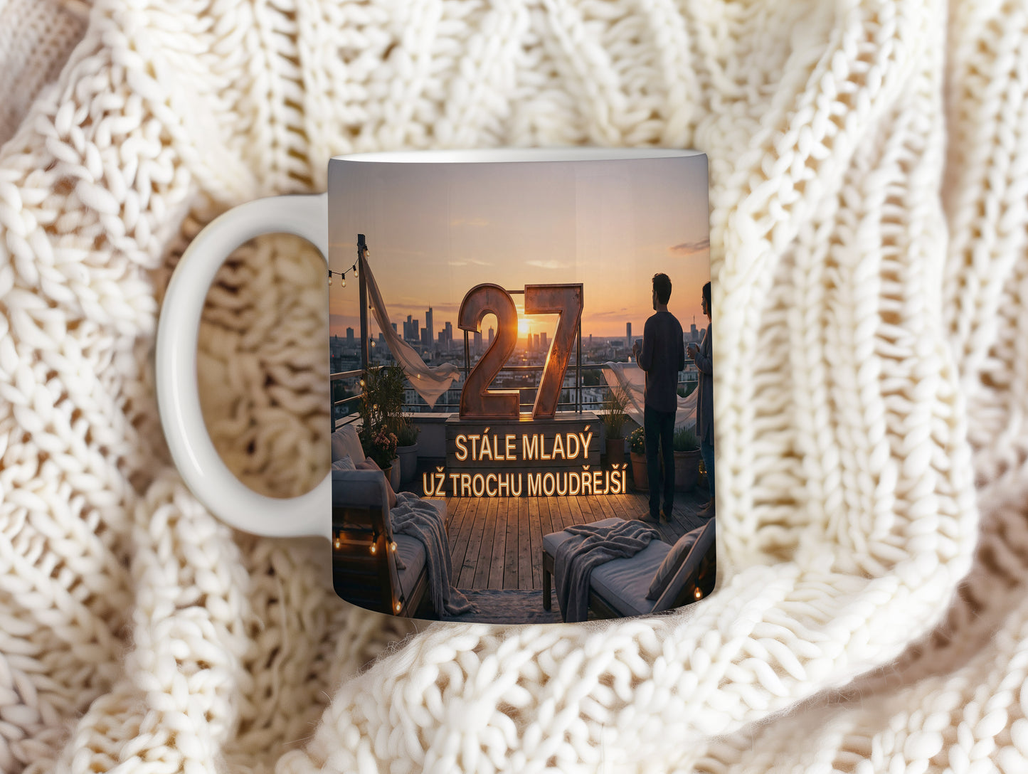 Narozeninový hrnek 27 let – STÁLE MLADÝ UŽ TROCHU MOUDŘEJŠÍ