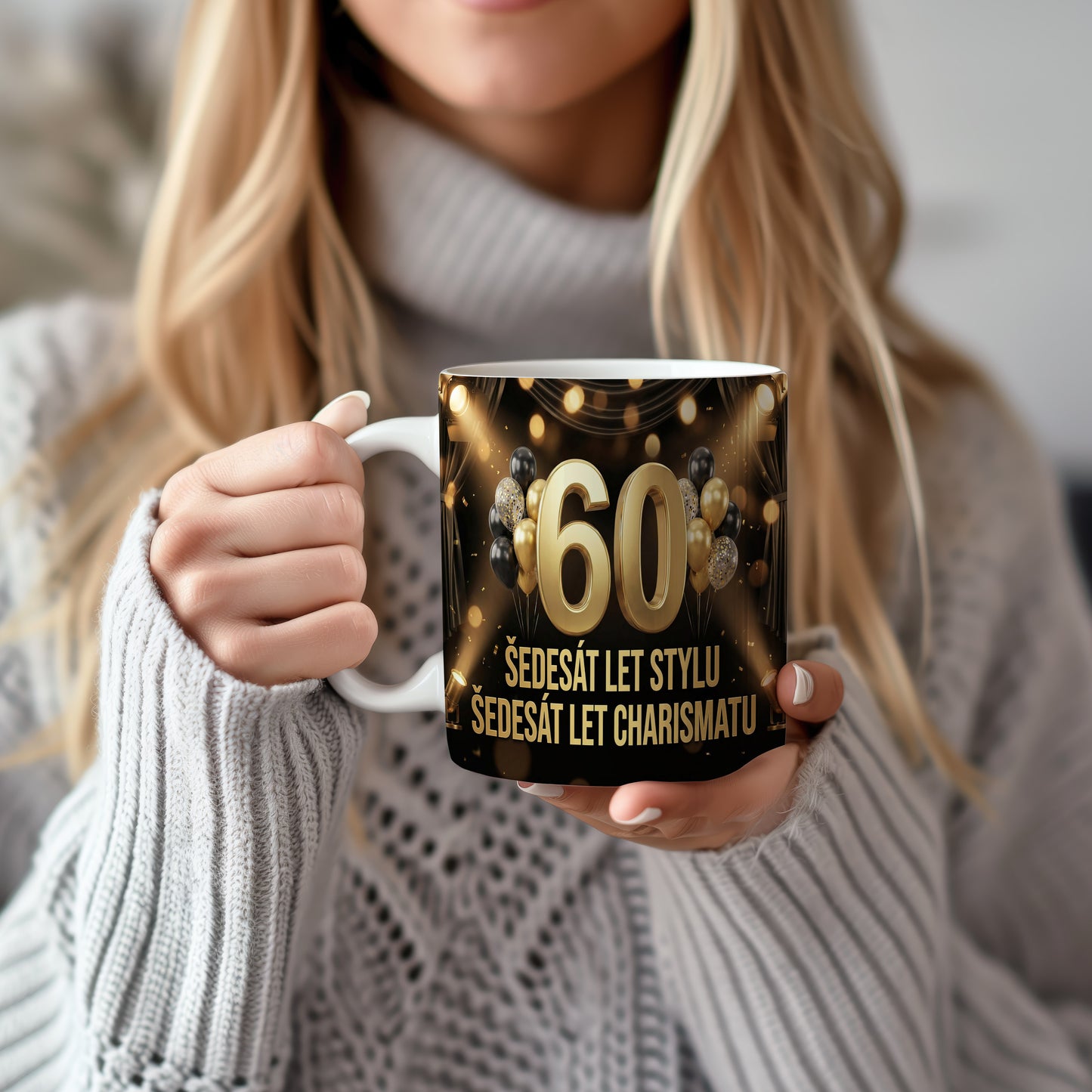 Narozeninový hrnek 60 let – ŠEDESÁT LET STYLU ŠEDESÁT LET CHARISMATU