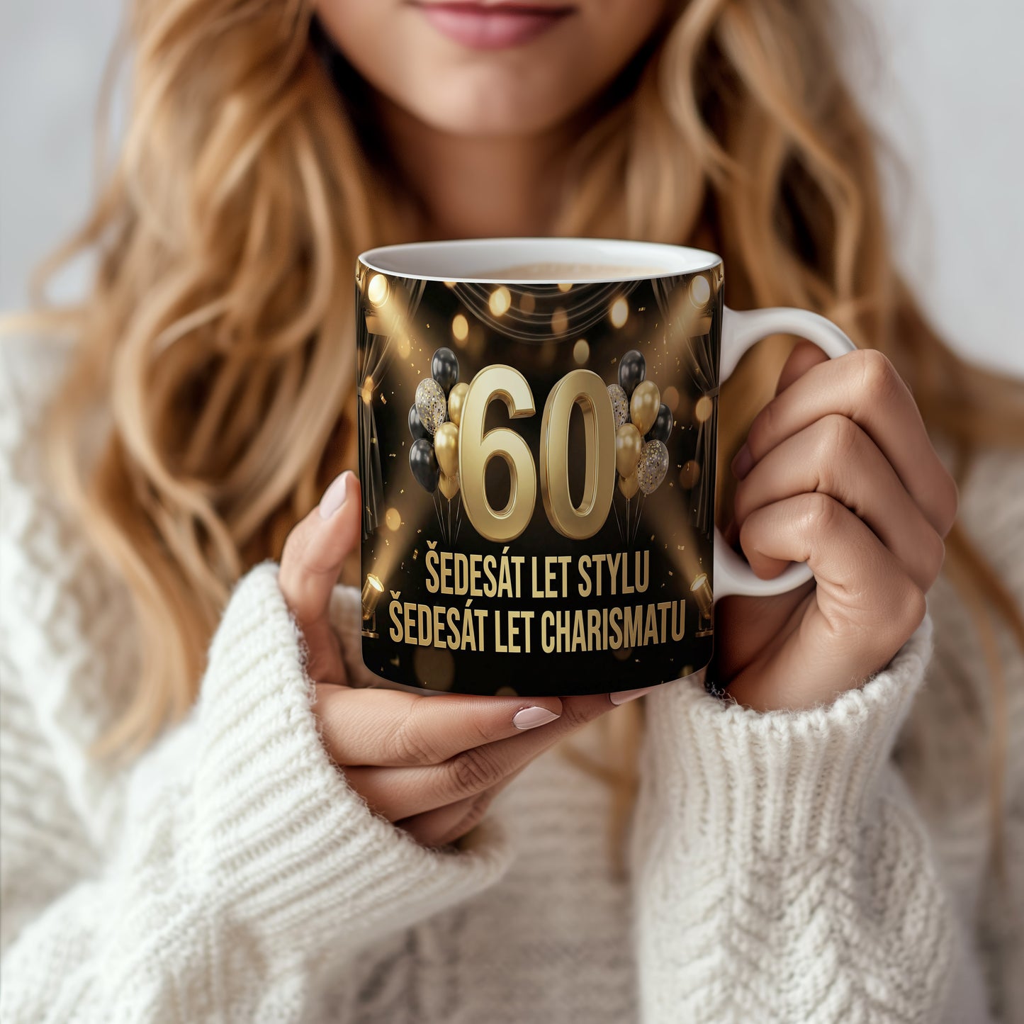Narozeninový hrnek 60 let – ŠEDESÁT LET STYLU ŠEDESÁT LET CHARISMATU
