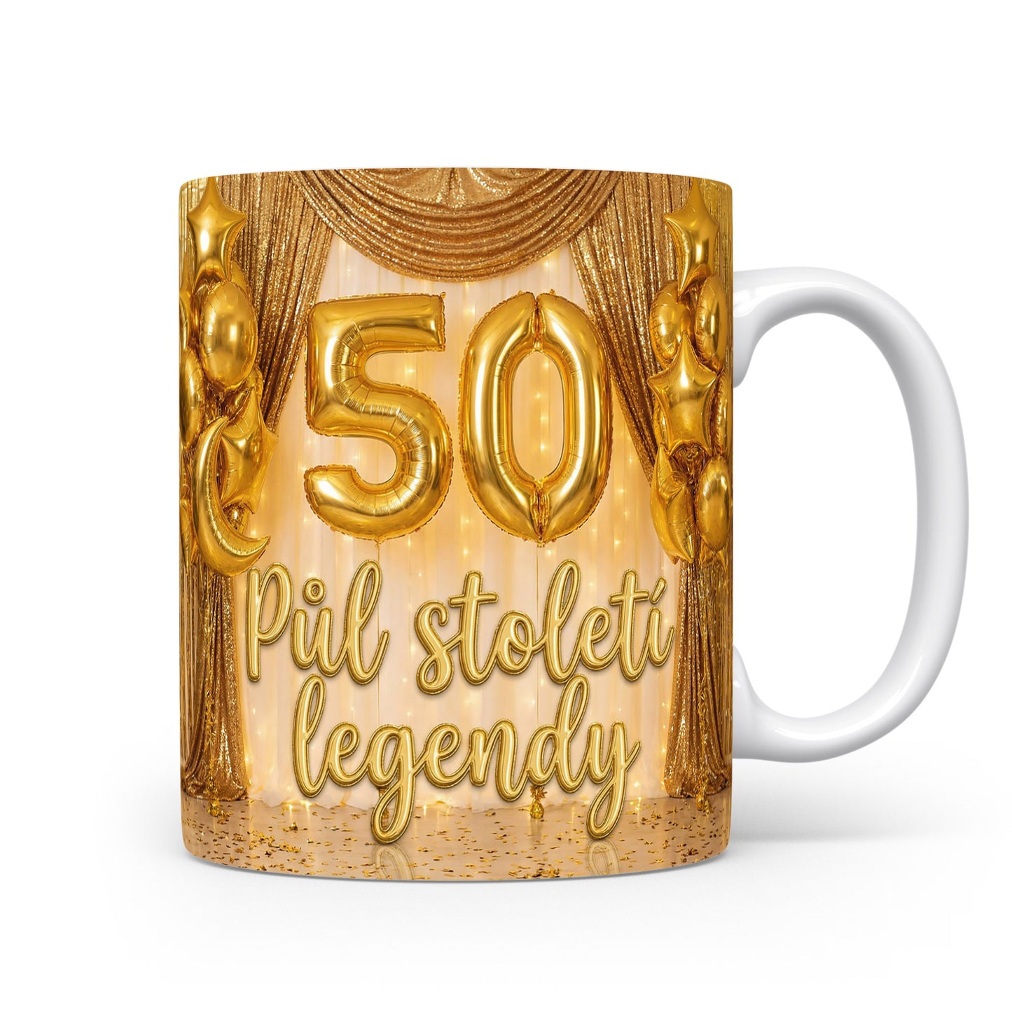 Hrnček s nápisem Půl století legendy