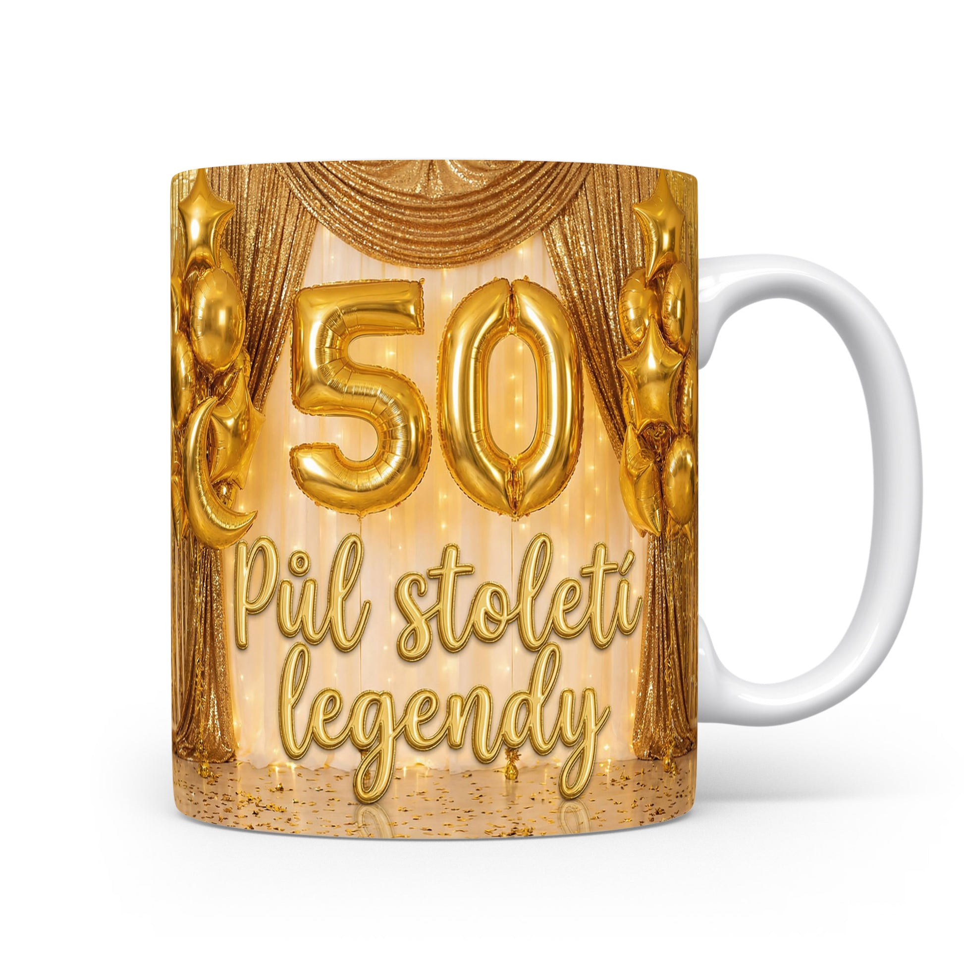 Hrnček s nápisem Půl století legendy