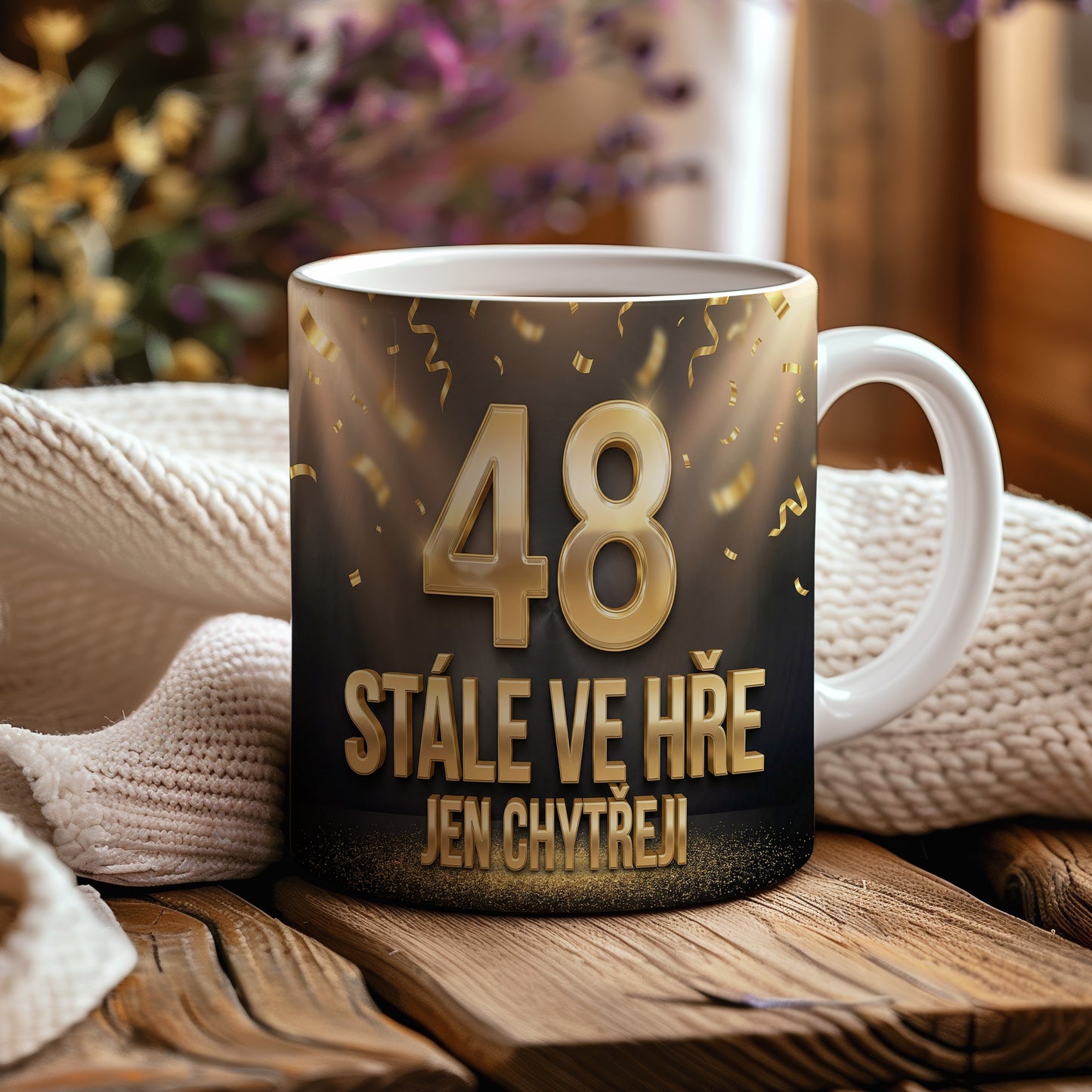 Narozeninový hrnek 48 let – STÁLE VE HŘE JEN CHYTŘEJI