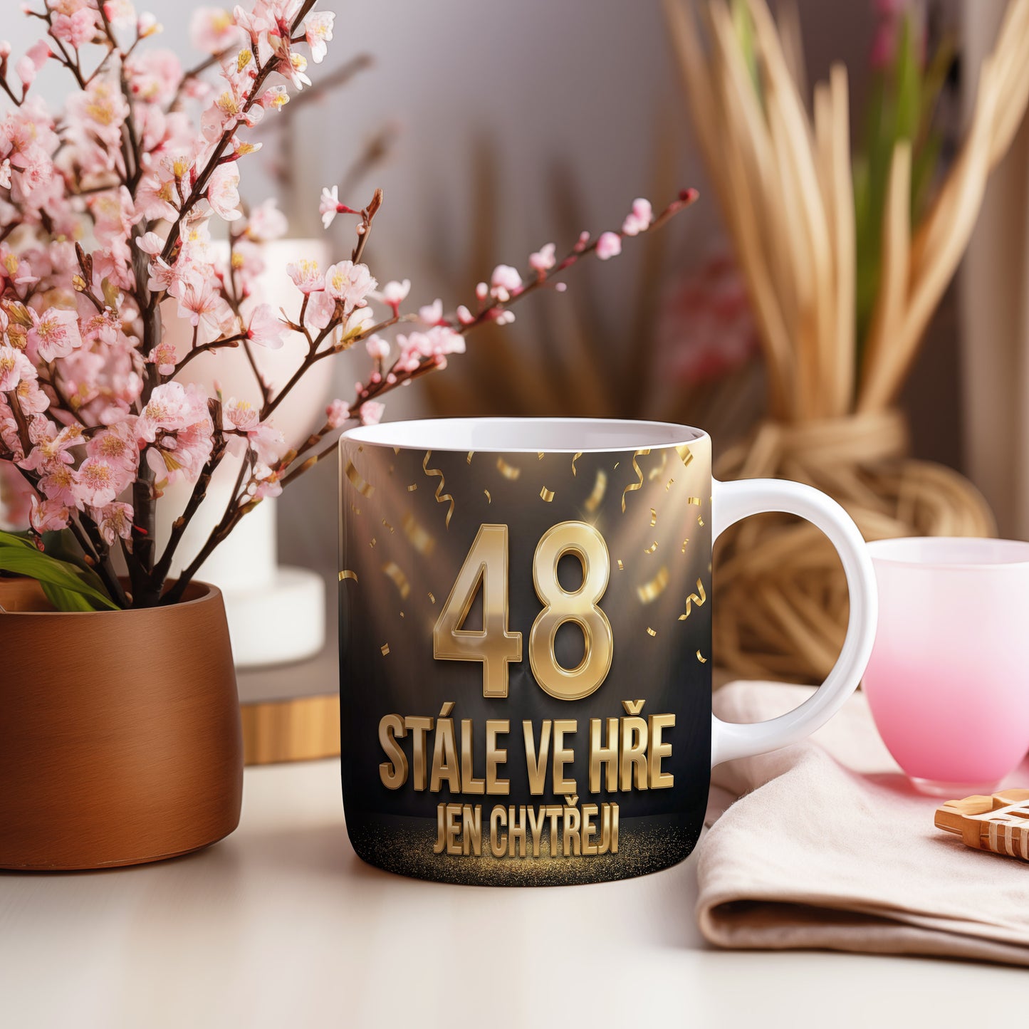 Narozeninový hrnek 48 let – STÁLE VE HŘE JEN CHYTŘEJI