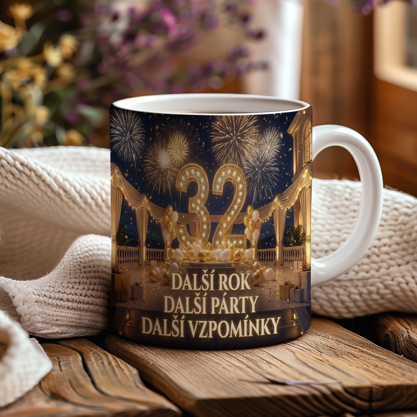 Narozeninový hrnek 32 let – DALŠÍ ROK DALŠÍ PÁRTY DALŠÍ VZPOMÍNKY