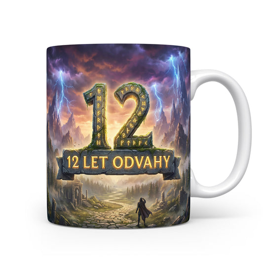 Hrnček s nápisem 12 LET ODVAHY