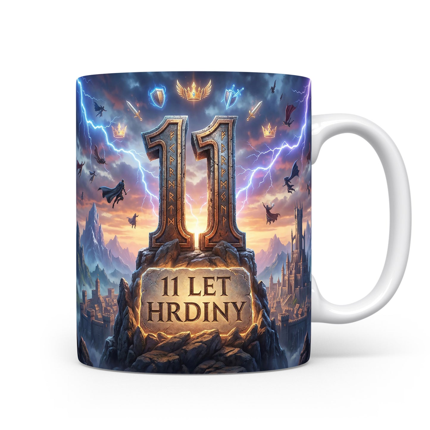 Hrdinský hrnek s nápisem 11 let hrdiny