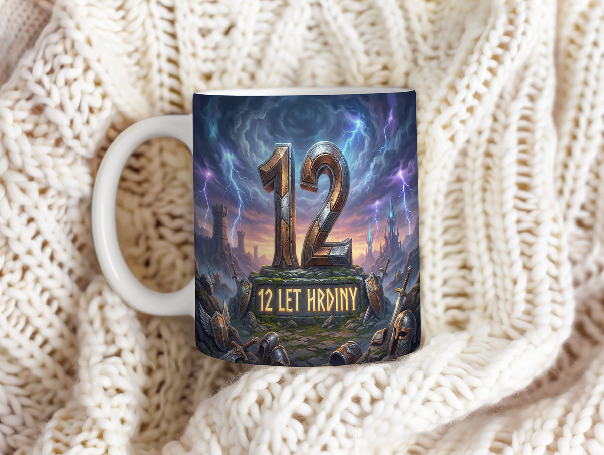 Narozeninový hrnek 12 let – 12 LET HRDINY