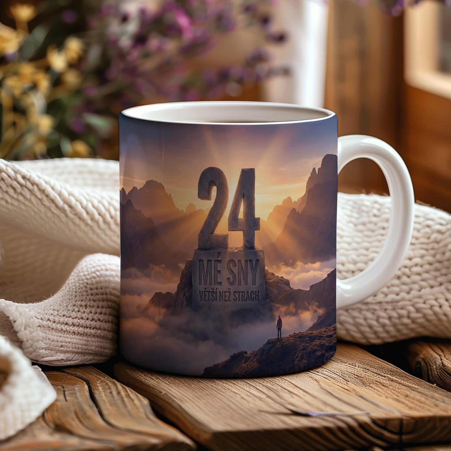 Narozeninový hrnek 24 let – MÉ SNY VĚTŠÍ NEŽ STRACH