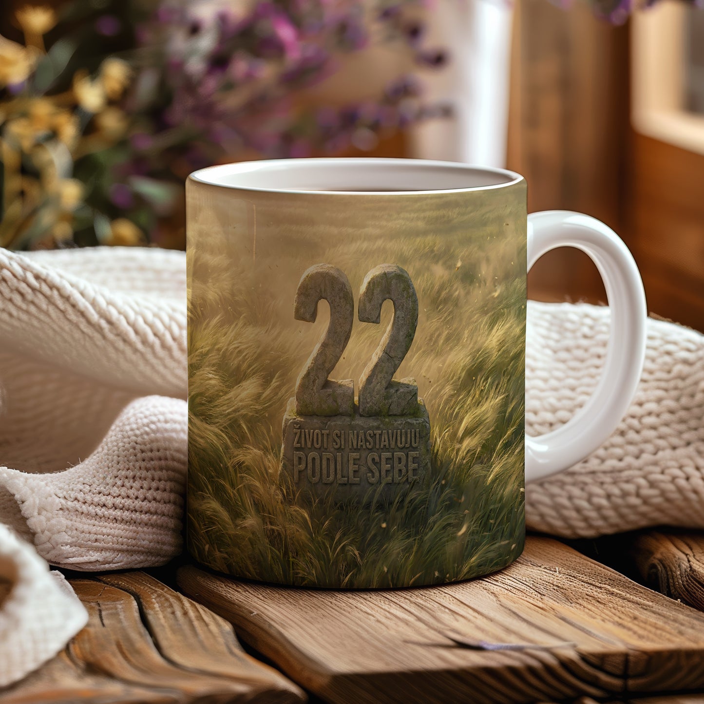 Narozeninový hrnek 22 let – ŽIVOT SI NASTAVUJU PODLE SEBE