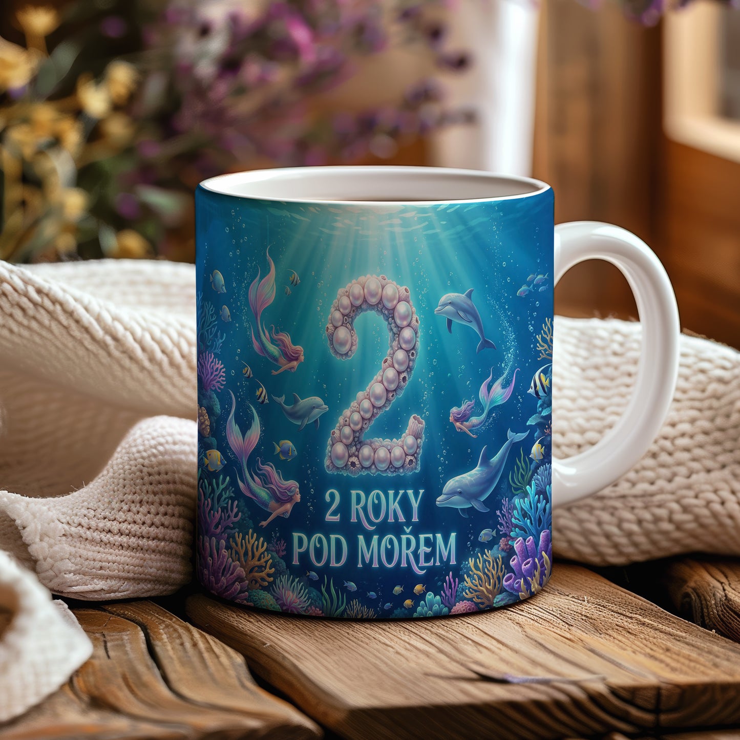 Narozeninový hrnek 2 roky – 2 ROKY POD MOŘEM