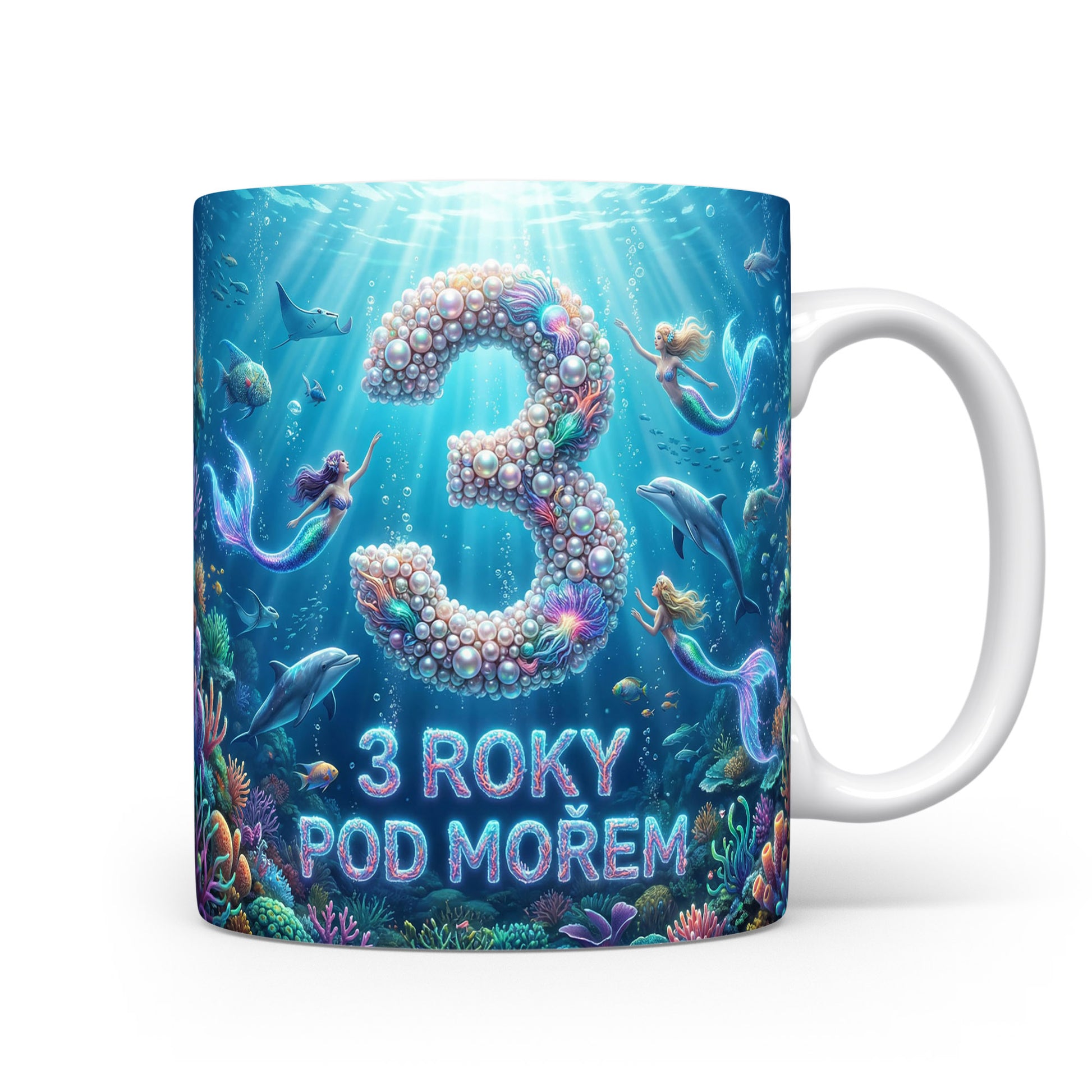 Hrnček s nápisem 3 ROKY POD MOŘEM