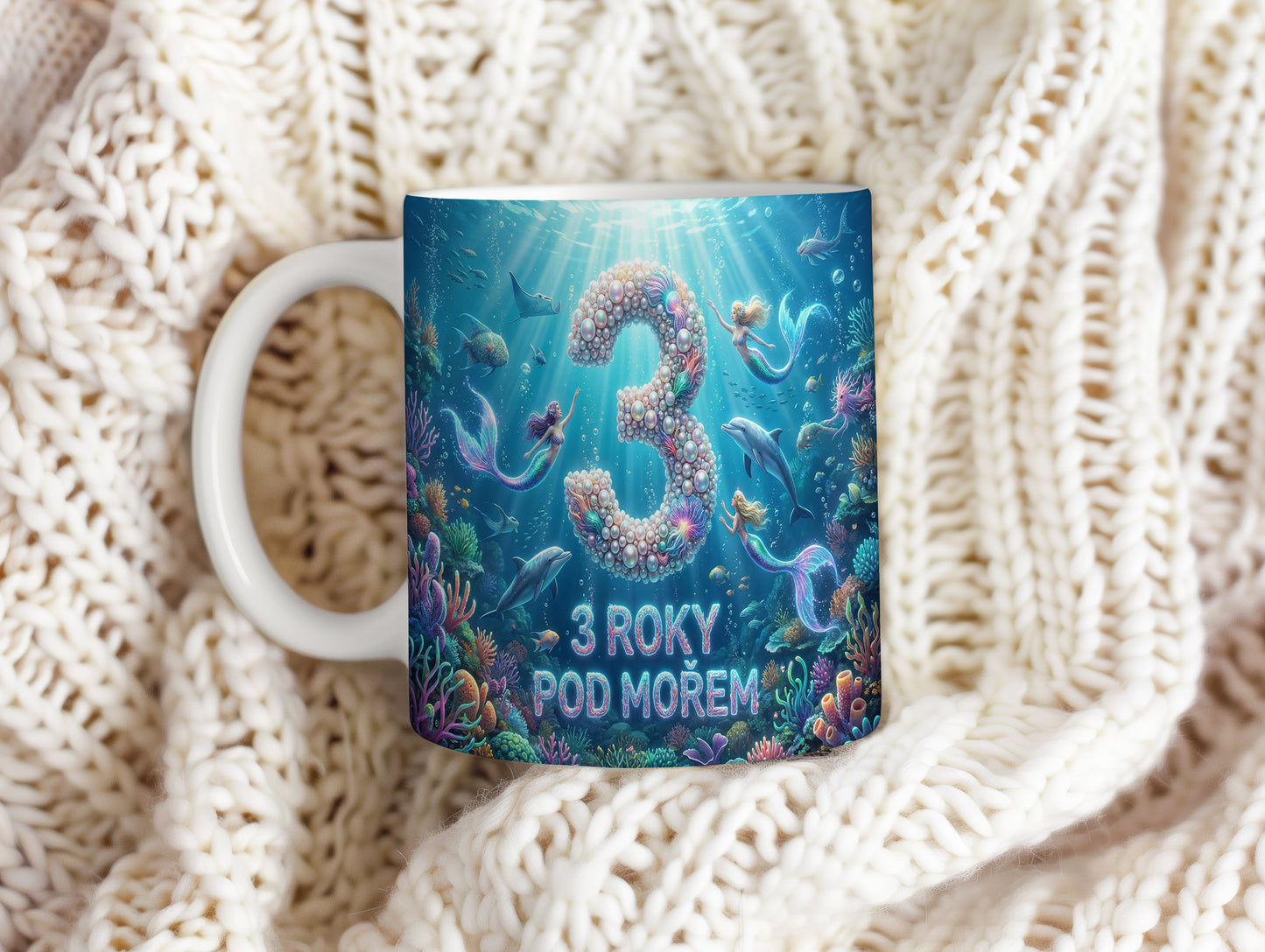 Narozeninový hrnek 3 roky – 3 ROKY POD MOŘEM