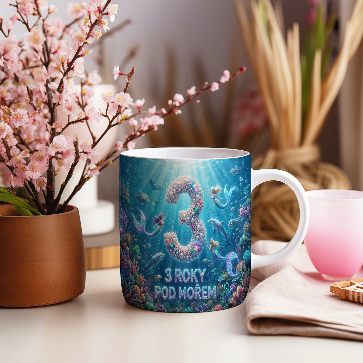 Narozeninový hrnek 3 roky – 3 ROKY POD MOŘEM