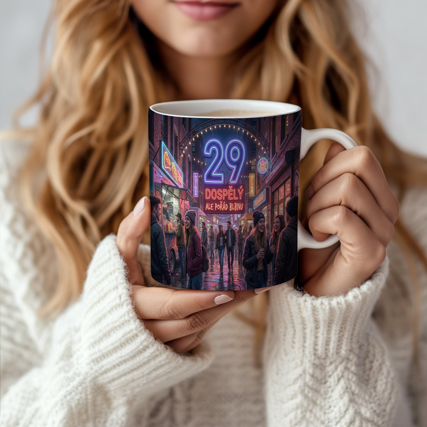 Narozeninový hrnek 29 let – DOSPĚLÝ ALE POŘÁD BLBNU