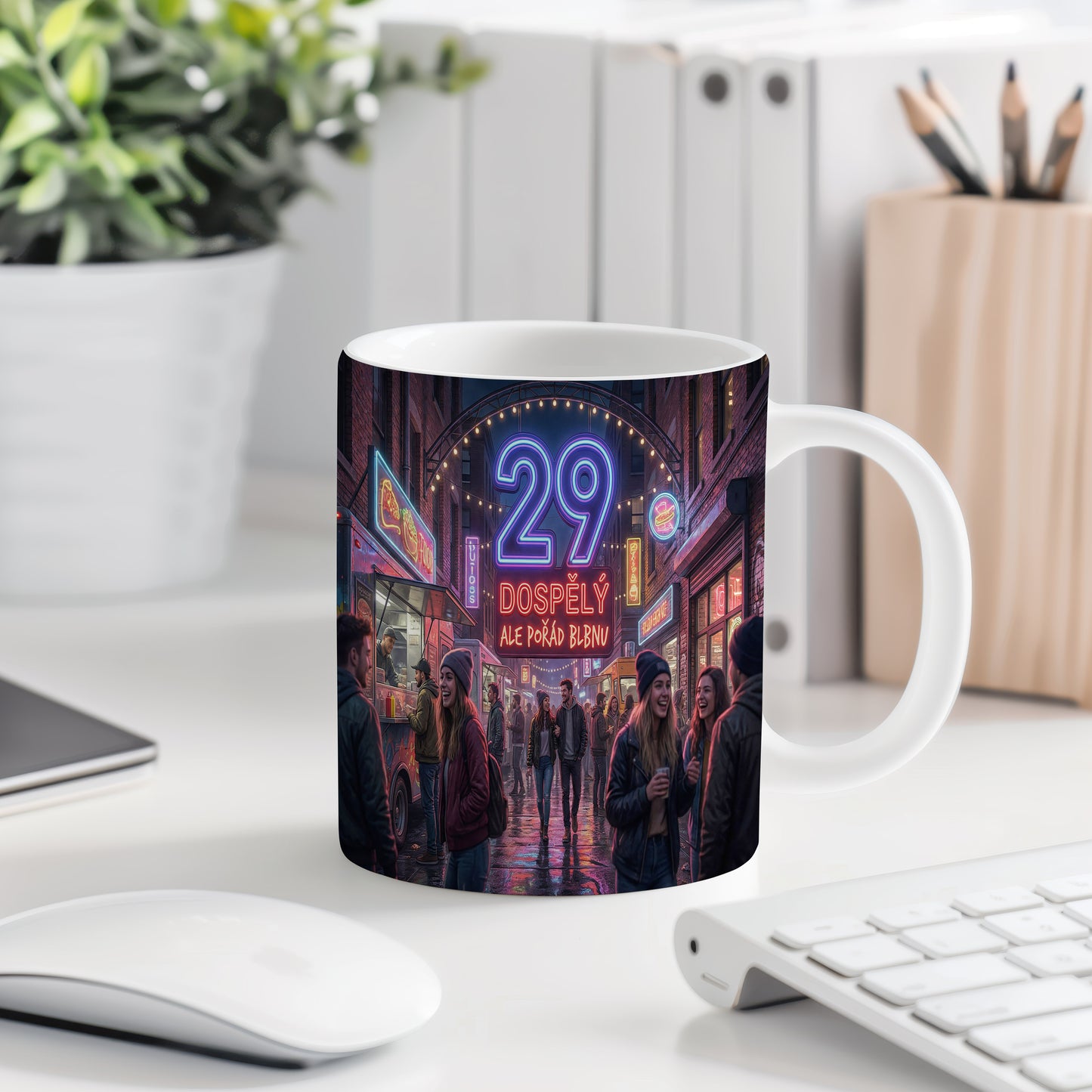 Narozeninový hrnek 29 let – DOSPĚLÝ ALE POŘÁD BLBNU
