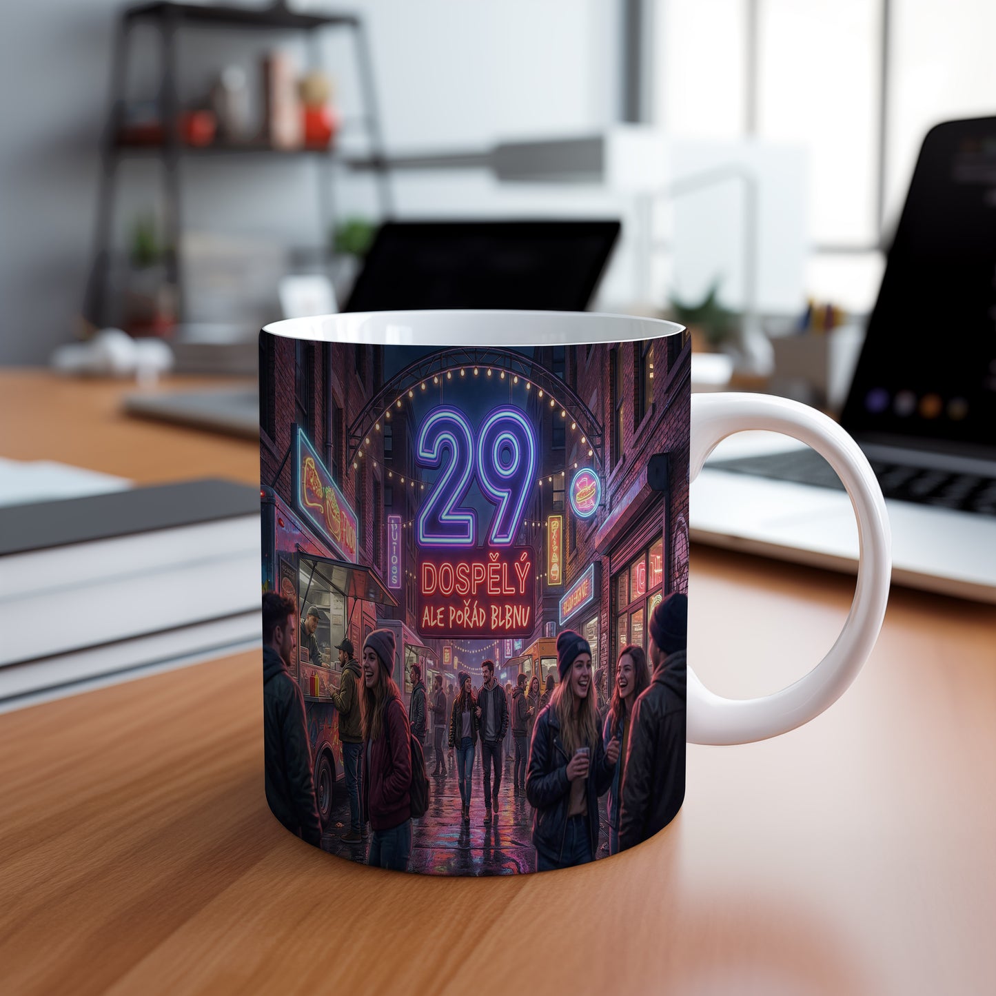Narozeninový hrnek 29 let – DOSPĚLÝ ALE POŘÁD BLBNU
