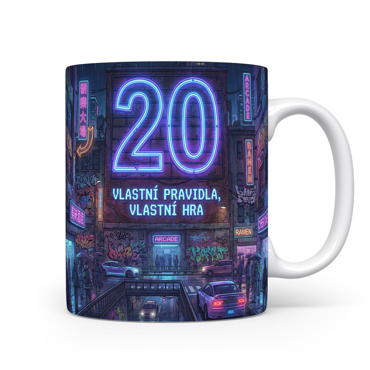 Hrnček s nápisem 20 VLASTNÍ PRAVIDLA, VLASTNÍ HRA
