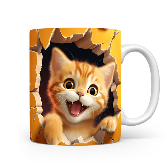 Hrnek s roztomilou kočkou – 3D efektem