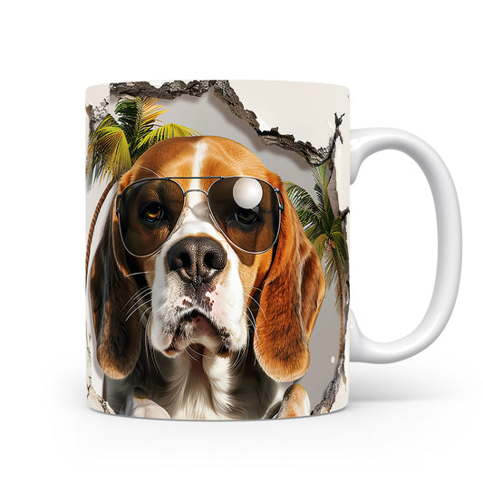 Hrnek s beagle psem v brýlích