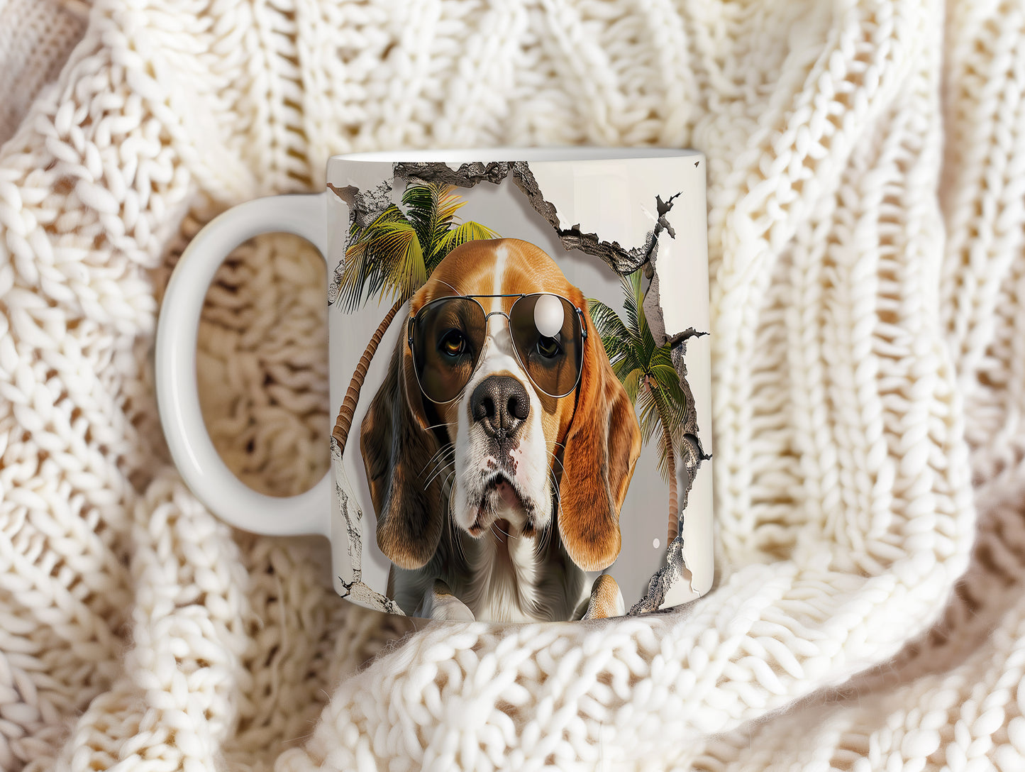 Hrnek s beagle psem v brýlích