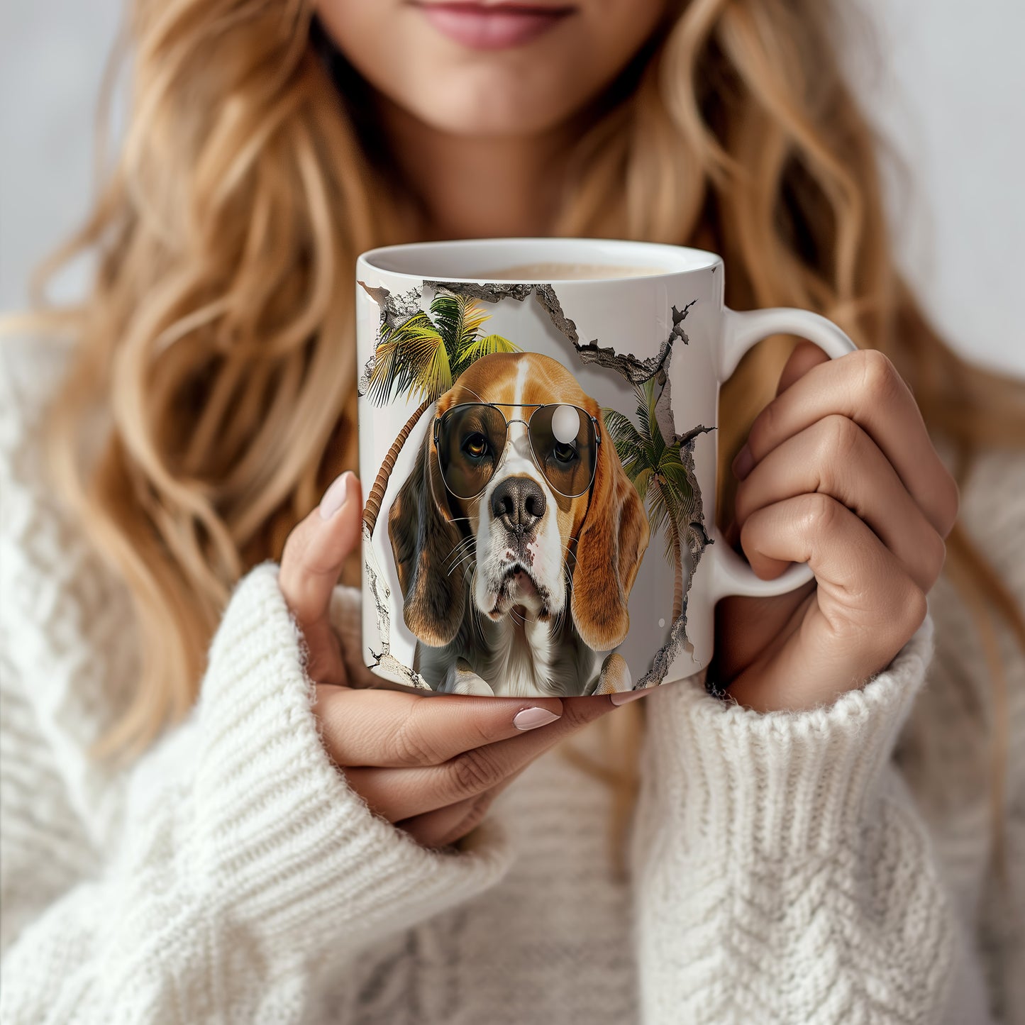 Hrnek s beagle psem v brýlích