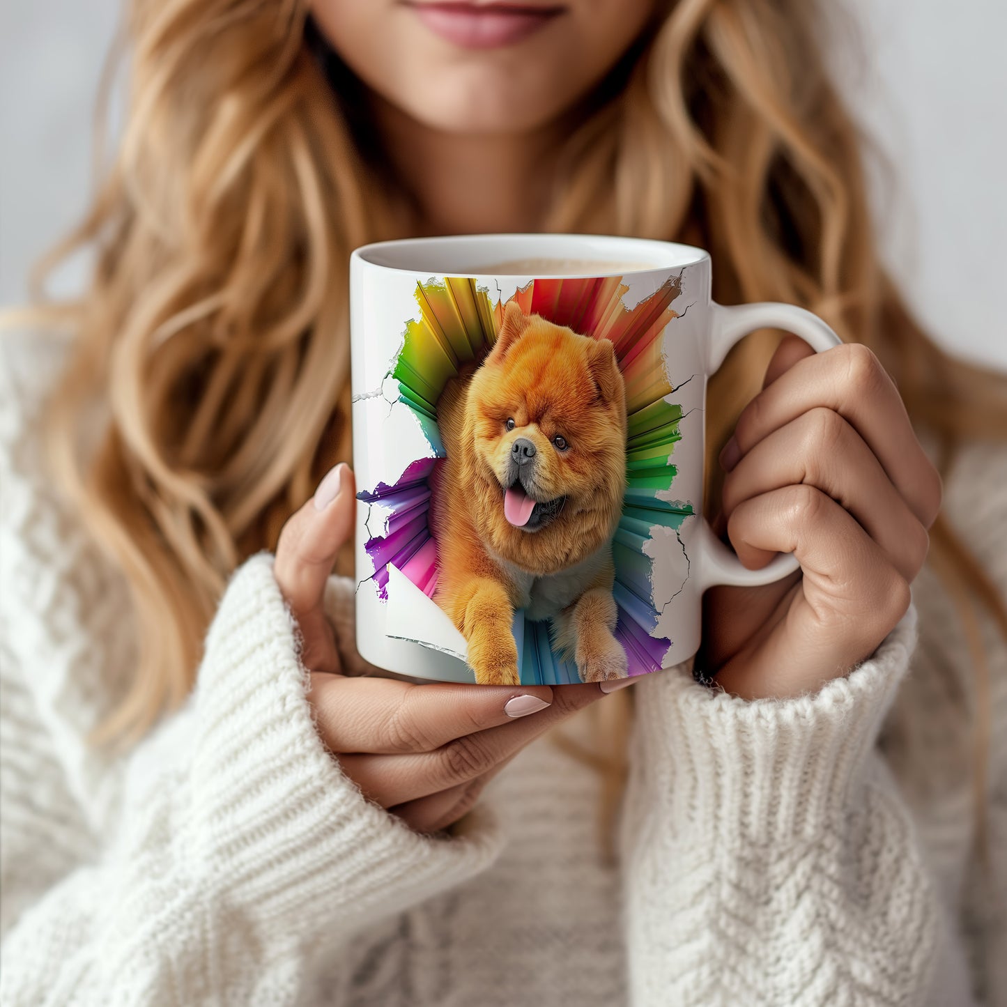Hrnek s chow-chow špicem a 3D efektem