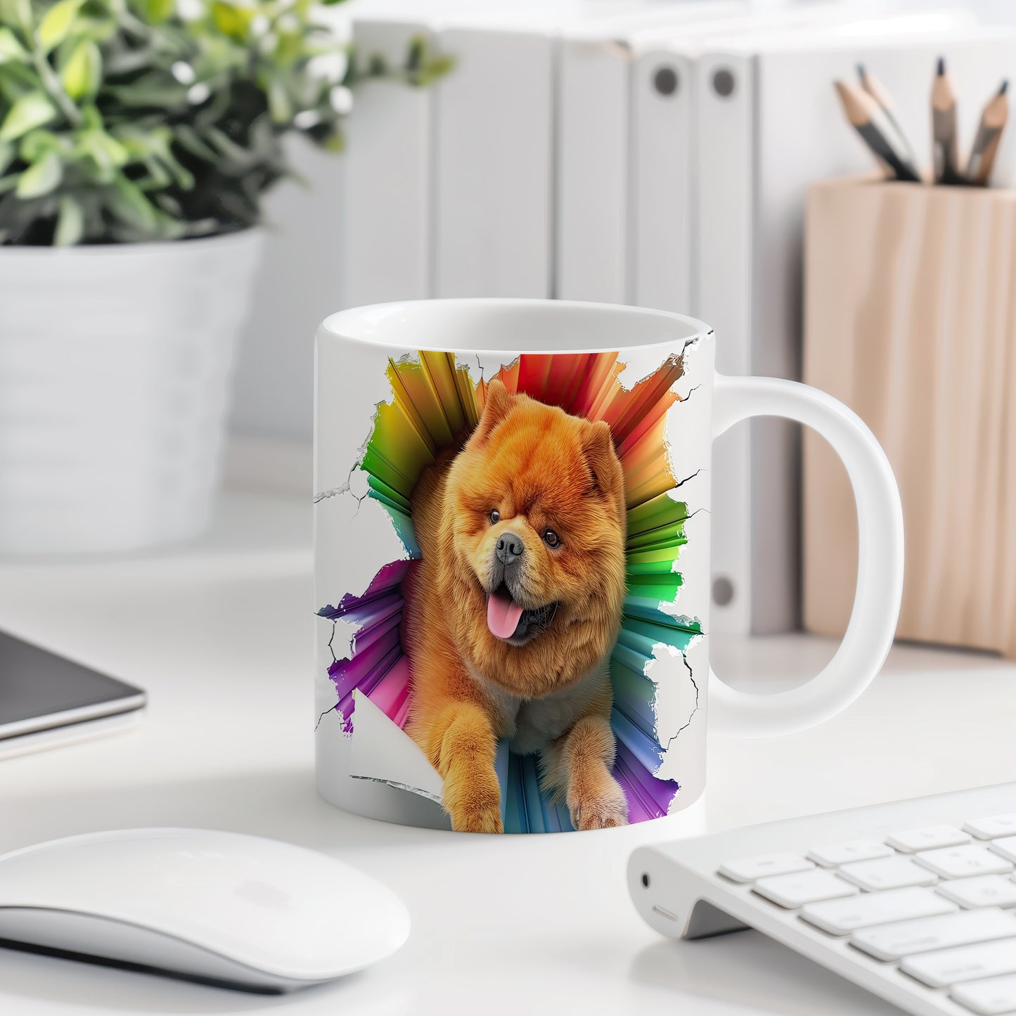 Hrnek s chow-chow špicem a 3D efektem