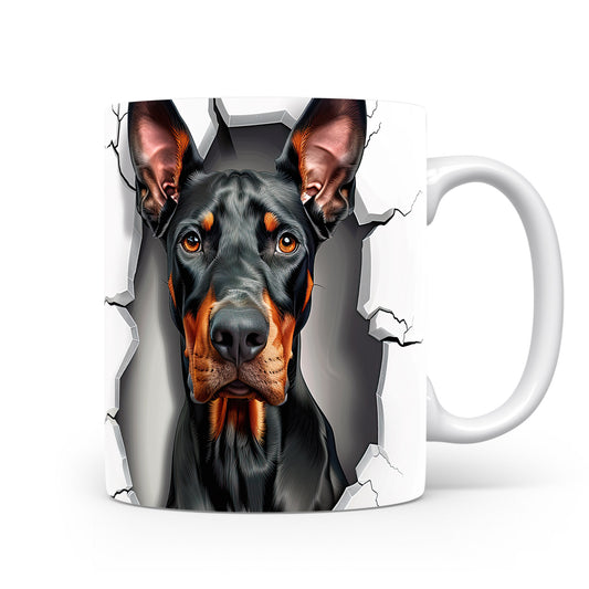 Hrnek s realistickým dobermanem