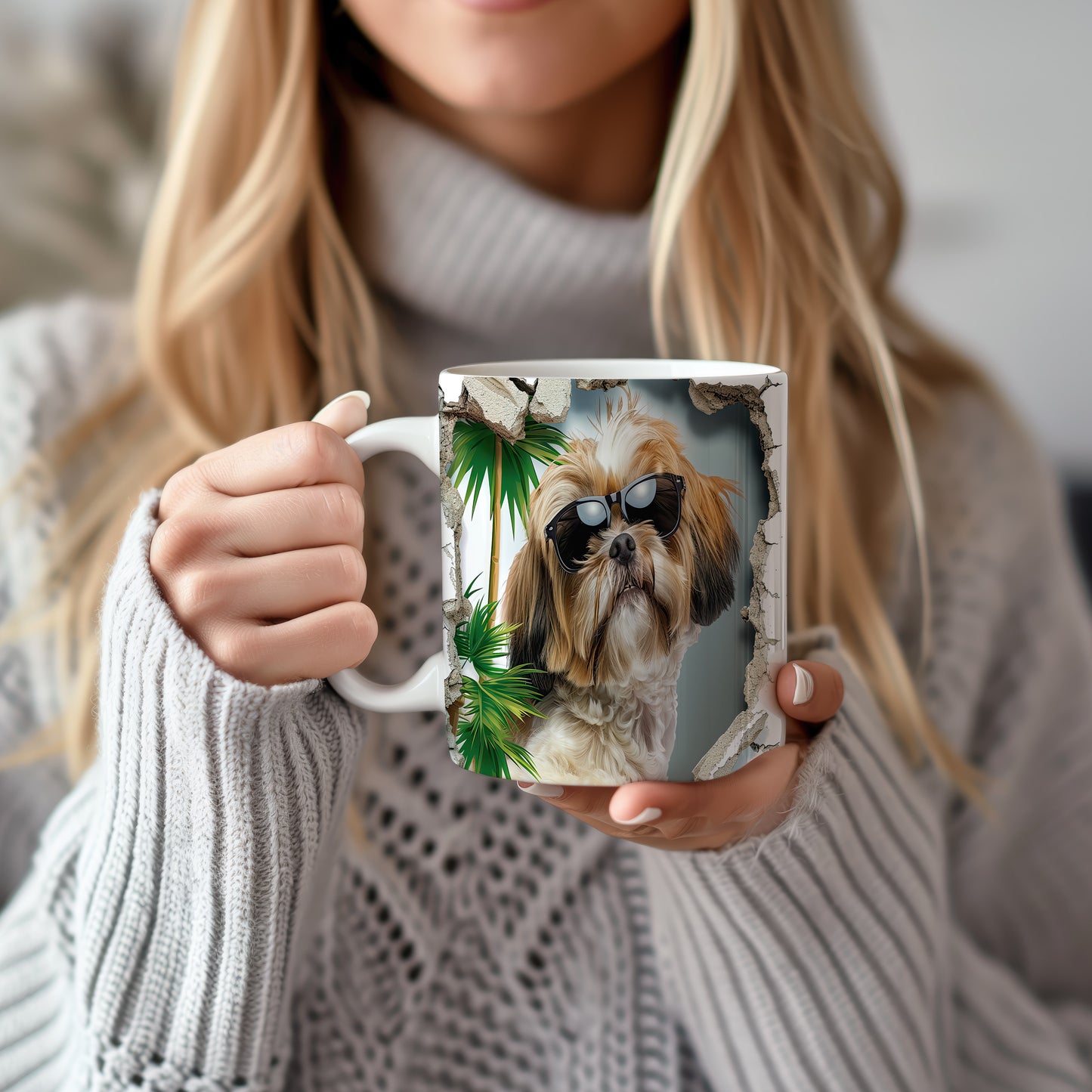 Hrnek se shihtzu a 3D efektem
