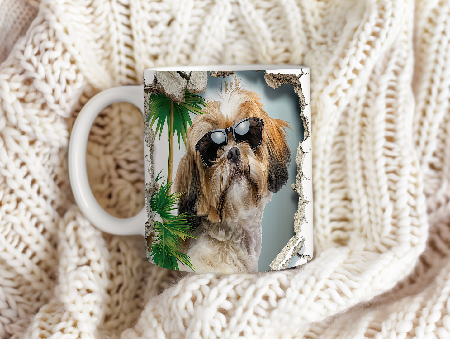 Hrnek se shihtzu a 3D efektem