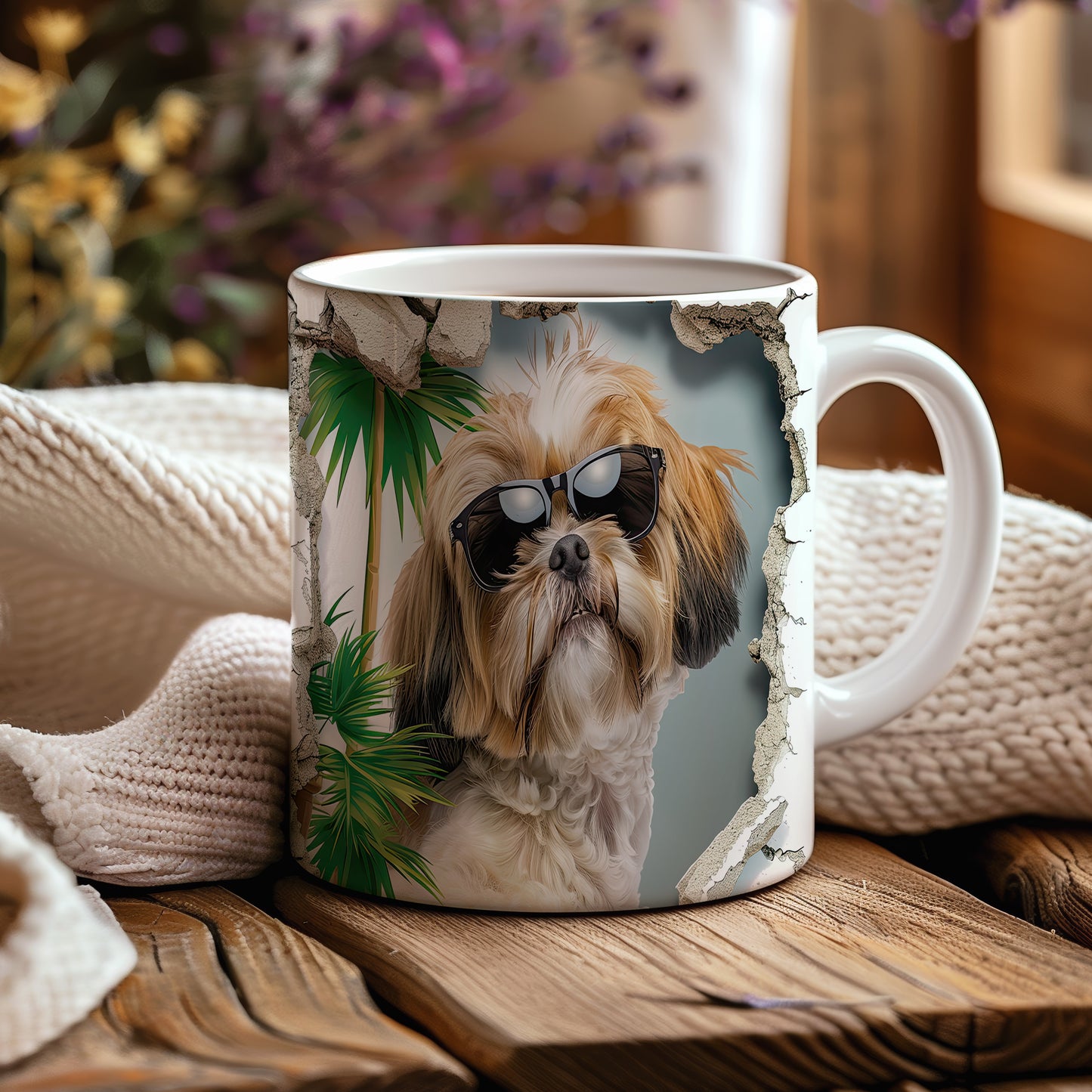 Hrnek se shihtzu a 3D efektem
