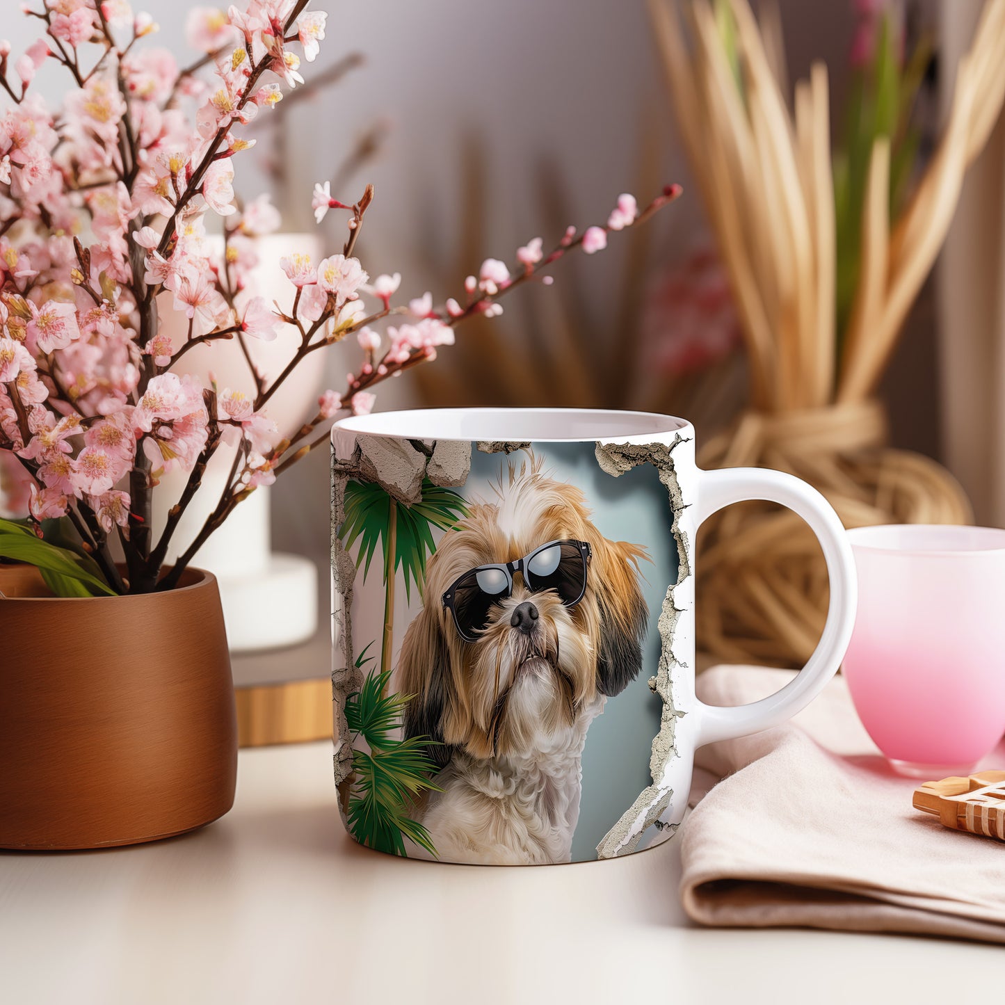 Hrnek se shihtzu a 3D efektem
