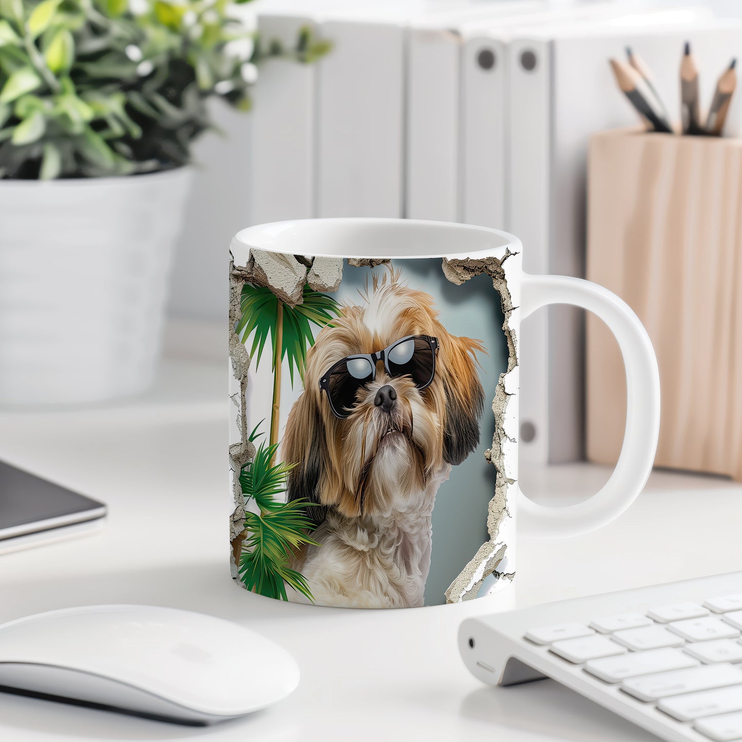 Hrnek se shihtzu a 3D efektem