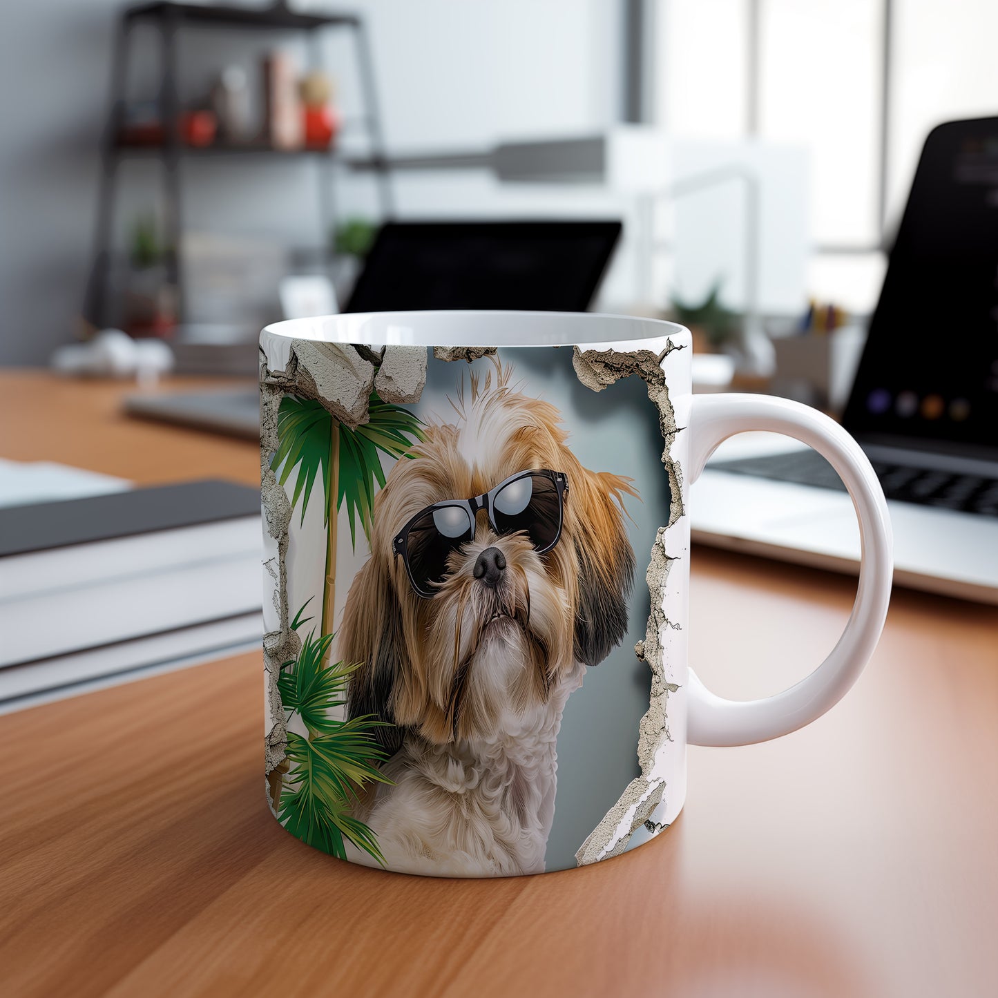 Hrnek se shihtzu a 3D efektem