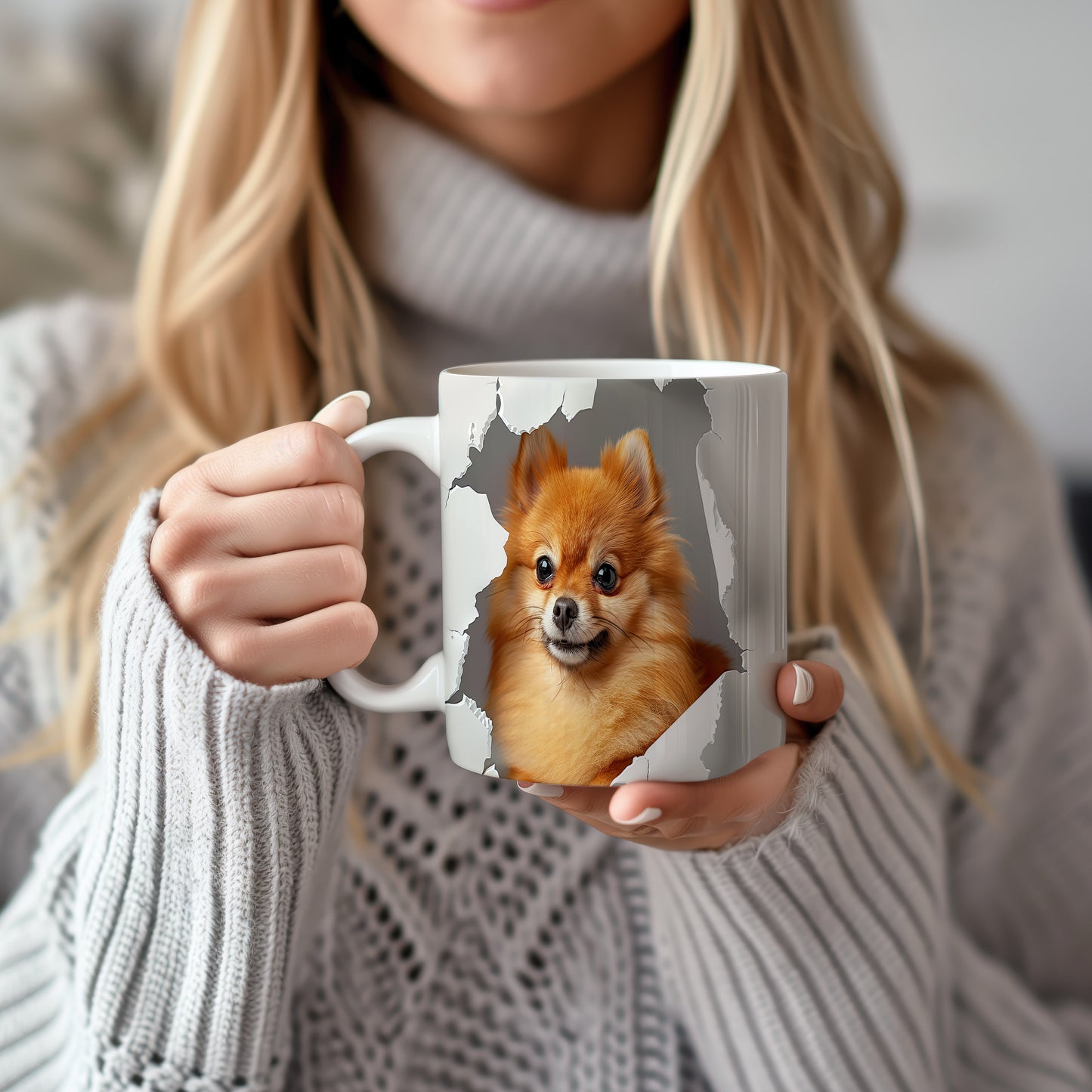 Hrnek s roztomilým pomeranianem – originálním motivem