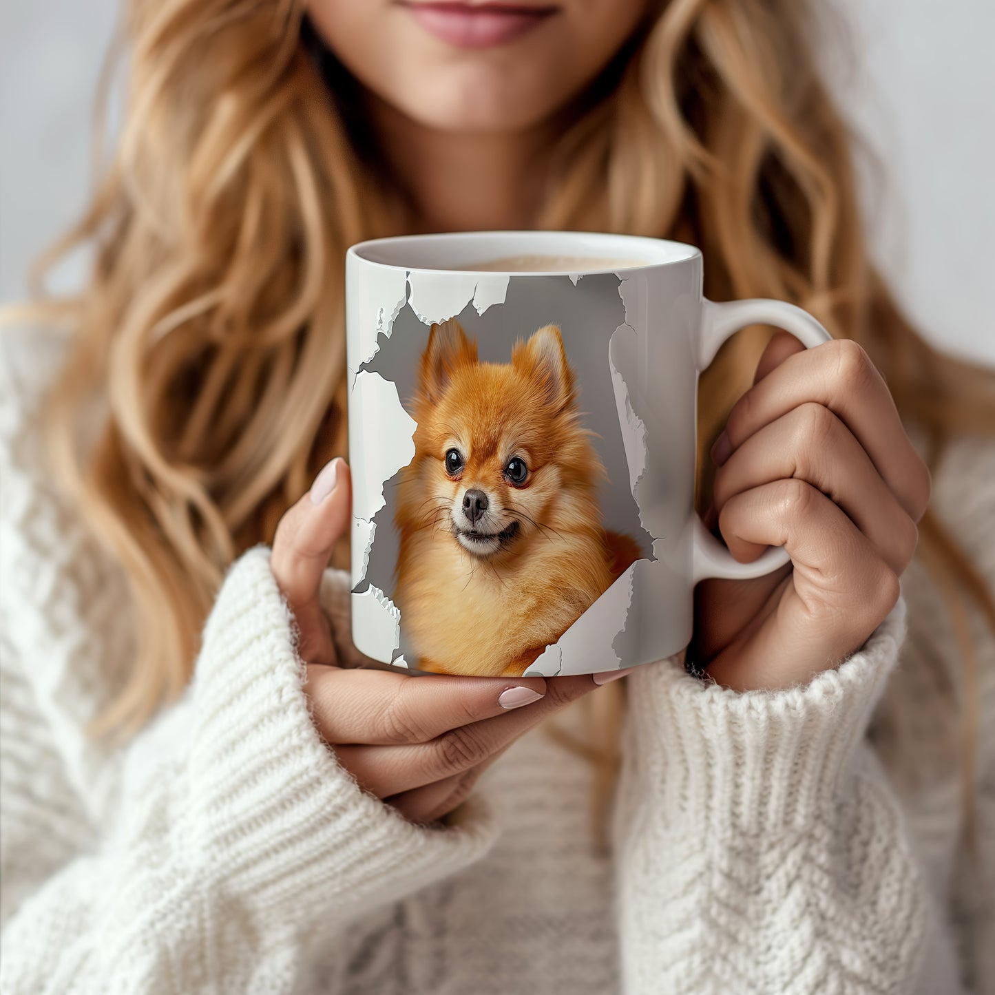 Hrnek s roztomilým pomeranianem – originálním motivem