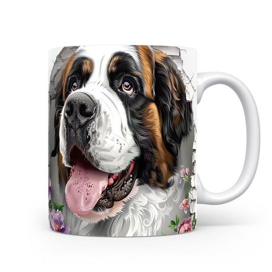 Hrnek s realistickým motivem psa plemene St. Bernard