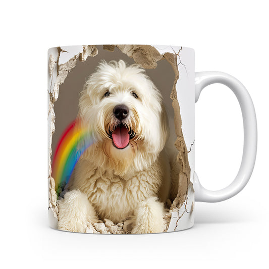 Hrnek s veselým coton de tulear a duhou