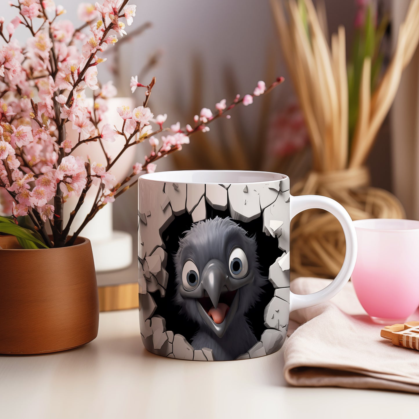 Hrnek s veselým výrazem – 3D efektem
