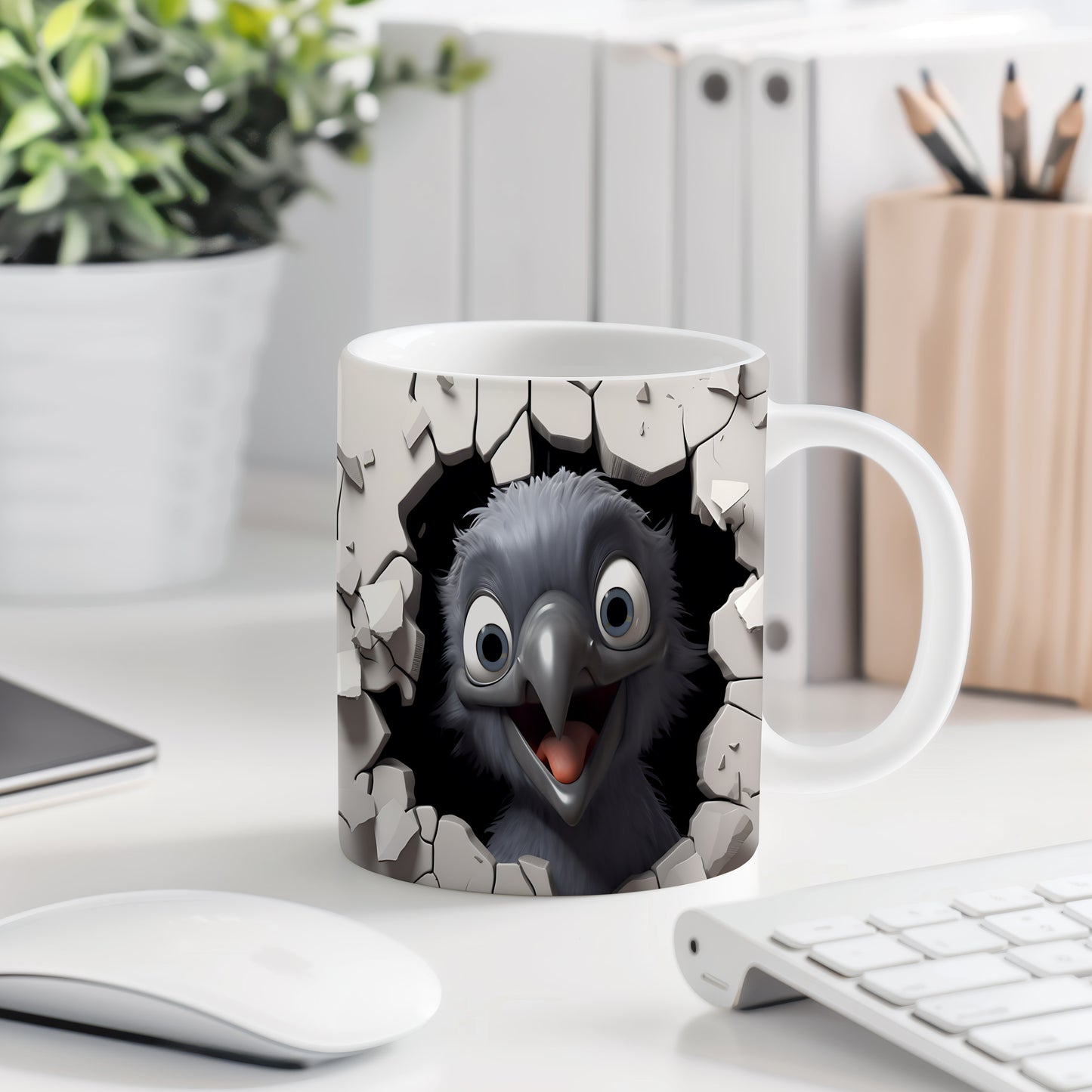 Hrnek s veselým výrazem – 3D efektem