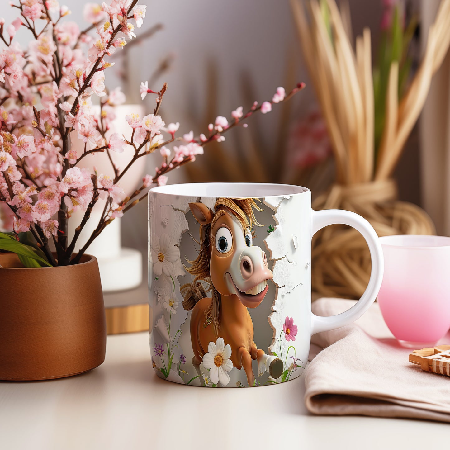 Hrnek s roztomilým koníkem 3D efektem – 3D efektem