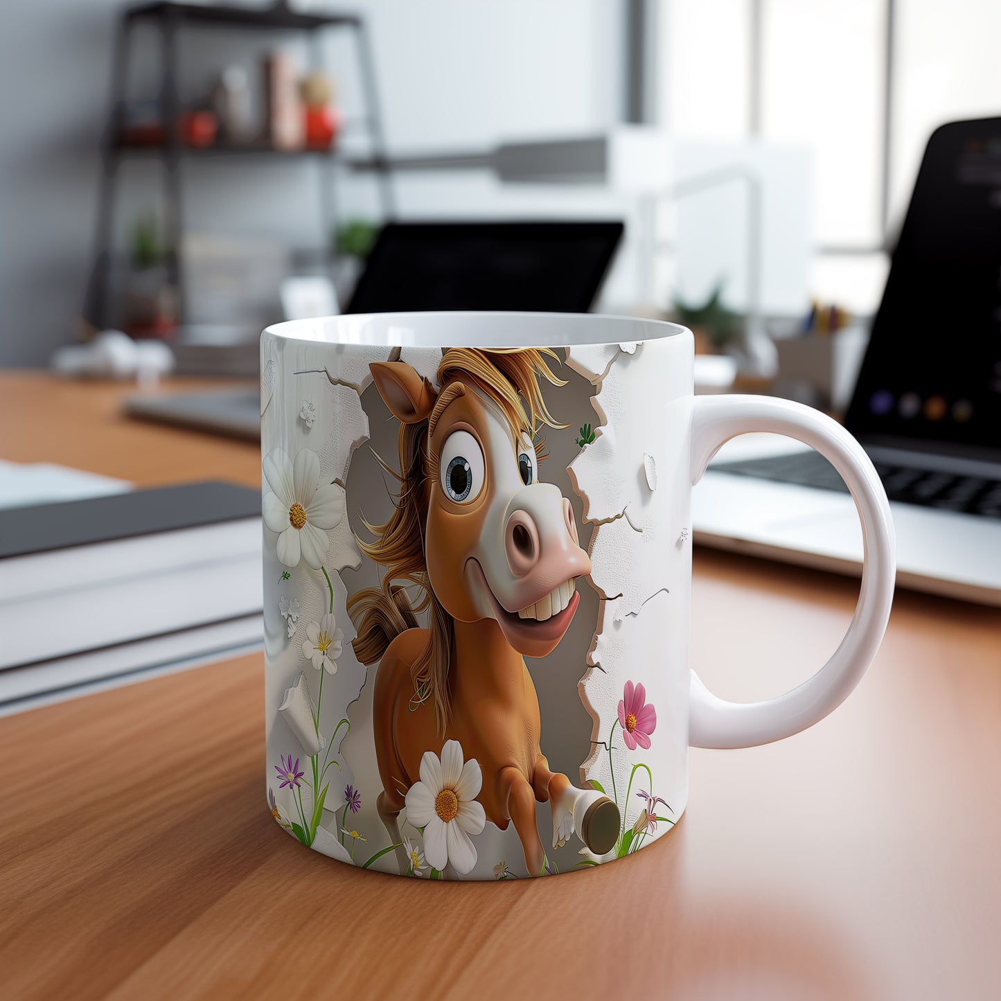 Hrnek s roztomilým koníkem 3D efektem – 3D efektem