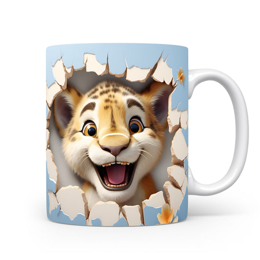 Hrnek s veselým leopardským výrazem