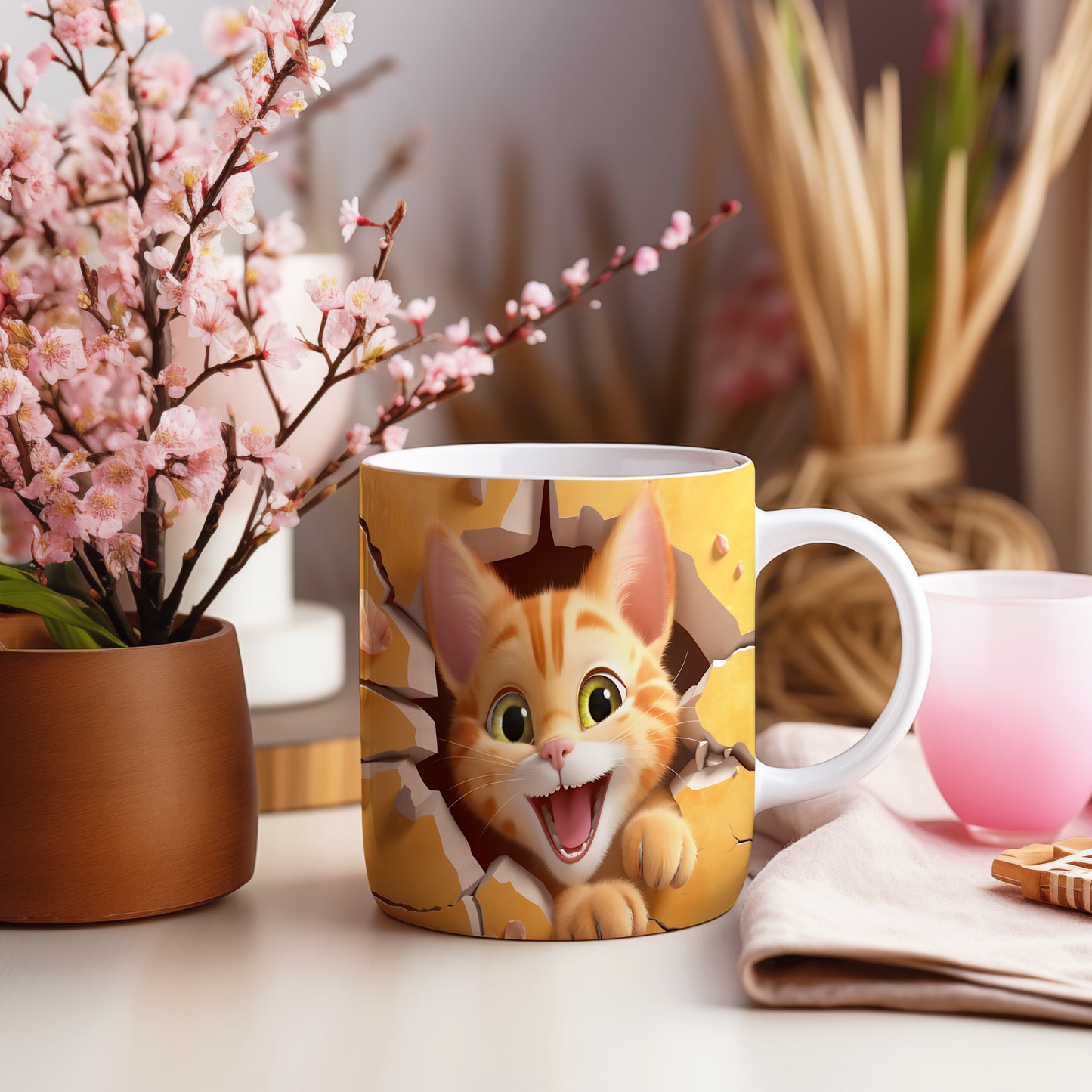 Hrnek s roztomilým koťátkem – 3D efektem