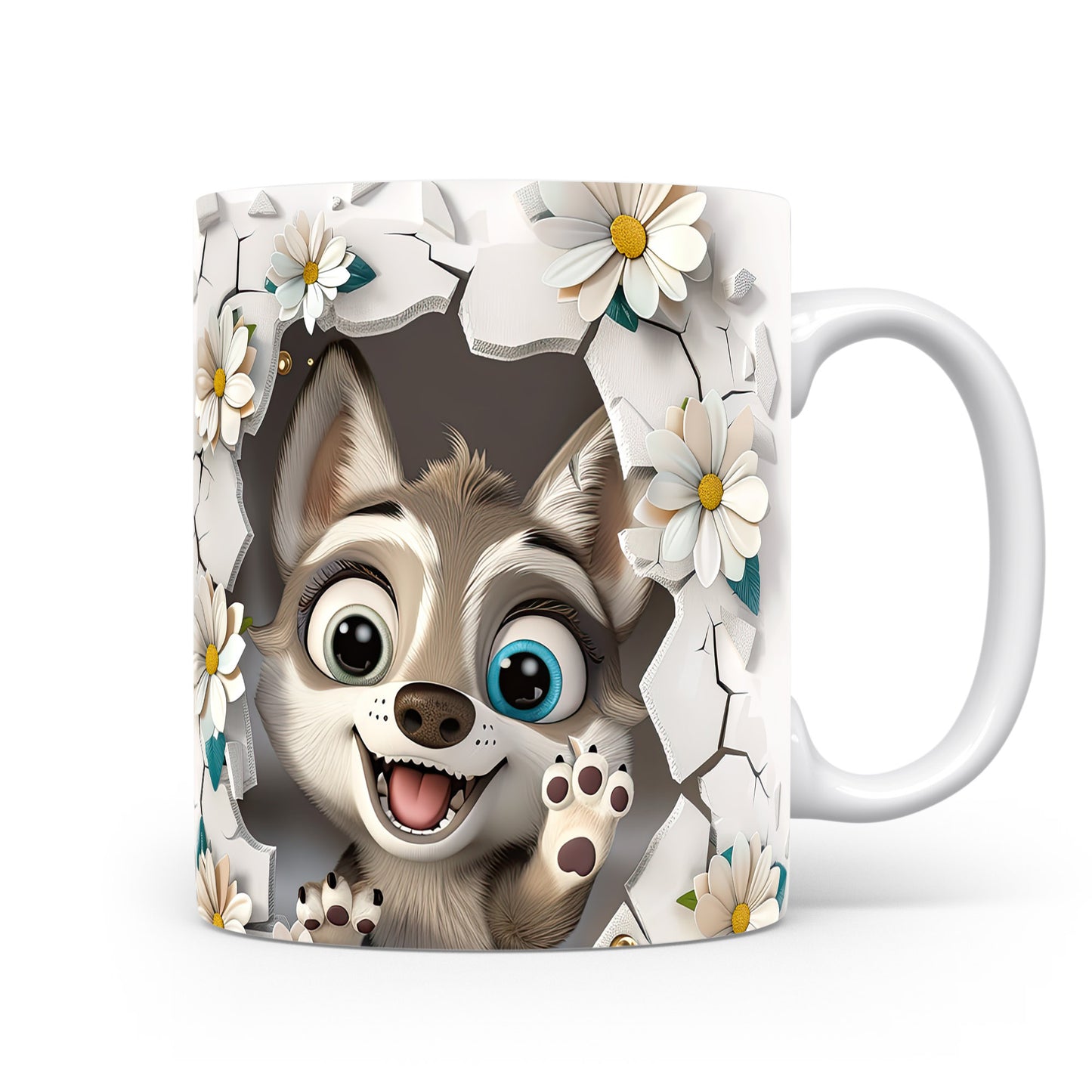 Hrnek s roztomilým psíkem a 3D efektem