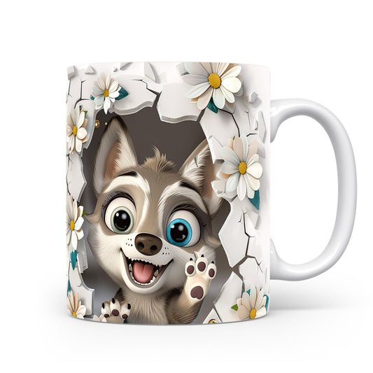 Hrnek s roztomilým psíkem a 3D efektem